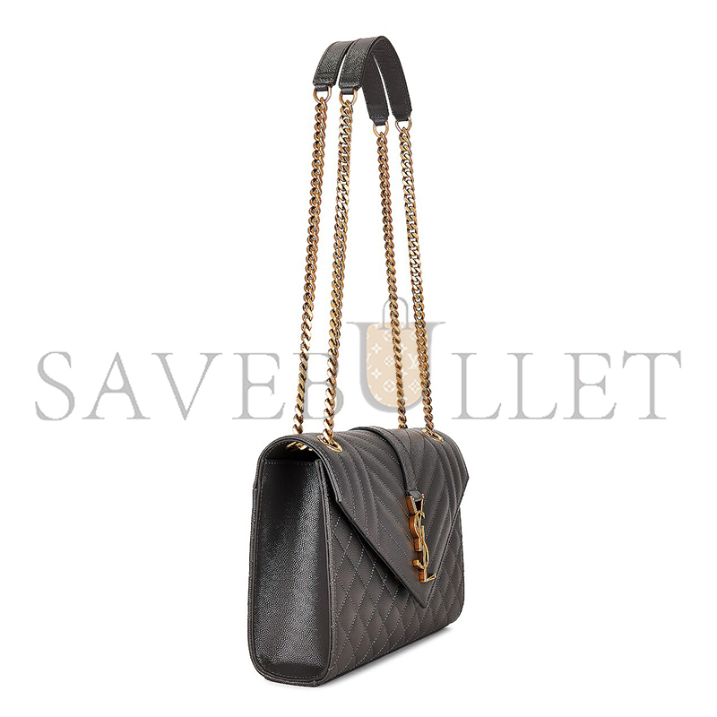 YSL ENVELOPE MEDIUM IN QUILTED GRAIN DE POUDRE EMBOSSED LEATHER 600185BOW971112 (24*17.5*6cm)